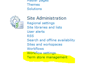 Term store management option
